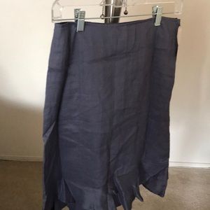 Blue Frilled Midi Skirt